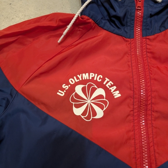 VTG Nike US Olympic Team Adult XS Full Zip Windrunner Red Blue Hooded - Picture 2 of 7